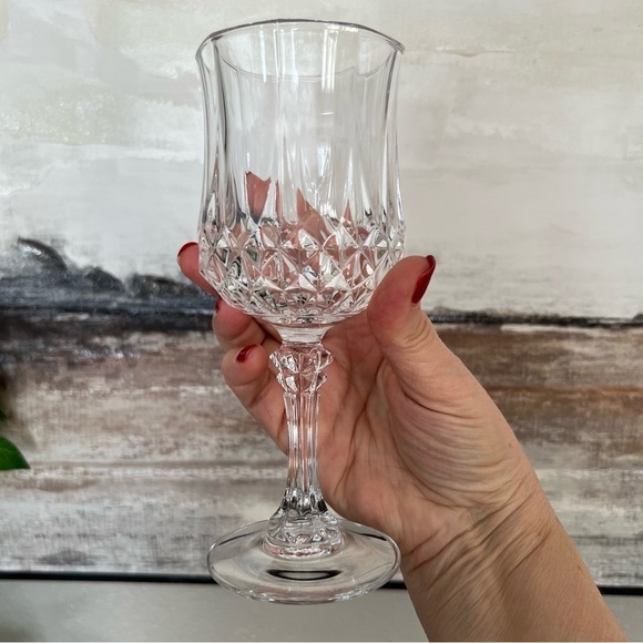 Cristal D'Arques Durand Longchamp Clear Glasses Blown Glass Heavy Water Wine 5 - Picture 6 of 10